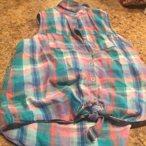 Girls button down tank top